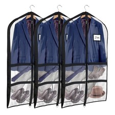 Univivi Clear Black PVC Dance Costume Bags 3 Pack Garment Bag 40 Inch for D...