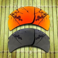 Black Orange Red Replacement Lens for-Oakley Flak 2.0 Asian Fit OO9271 Polarized