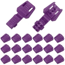 0.7" Zipper Pull Cord Lock, Plastic Shoe Lace End Clips, 50 Pack Purple