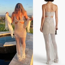 Alice and Olivia Havana Chain Embellished Cutout Long Dress Size 6 NWT