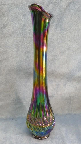 Fenton Olde Virginia Carnival Glass Swung Vase 1971 Vintage