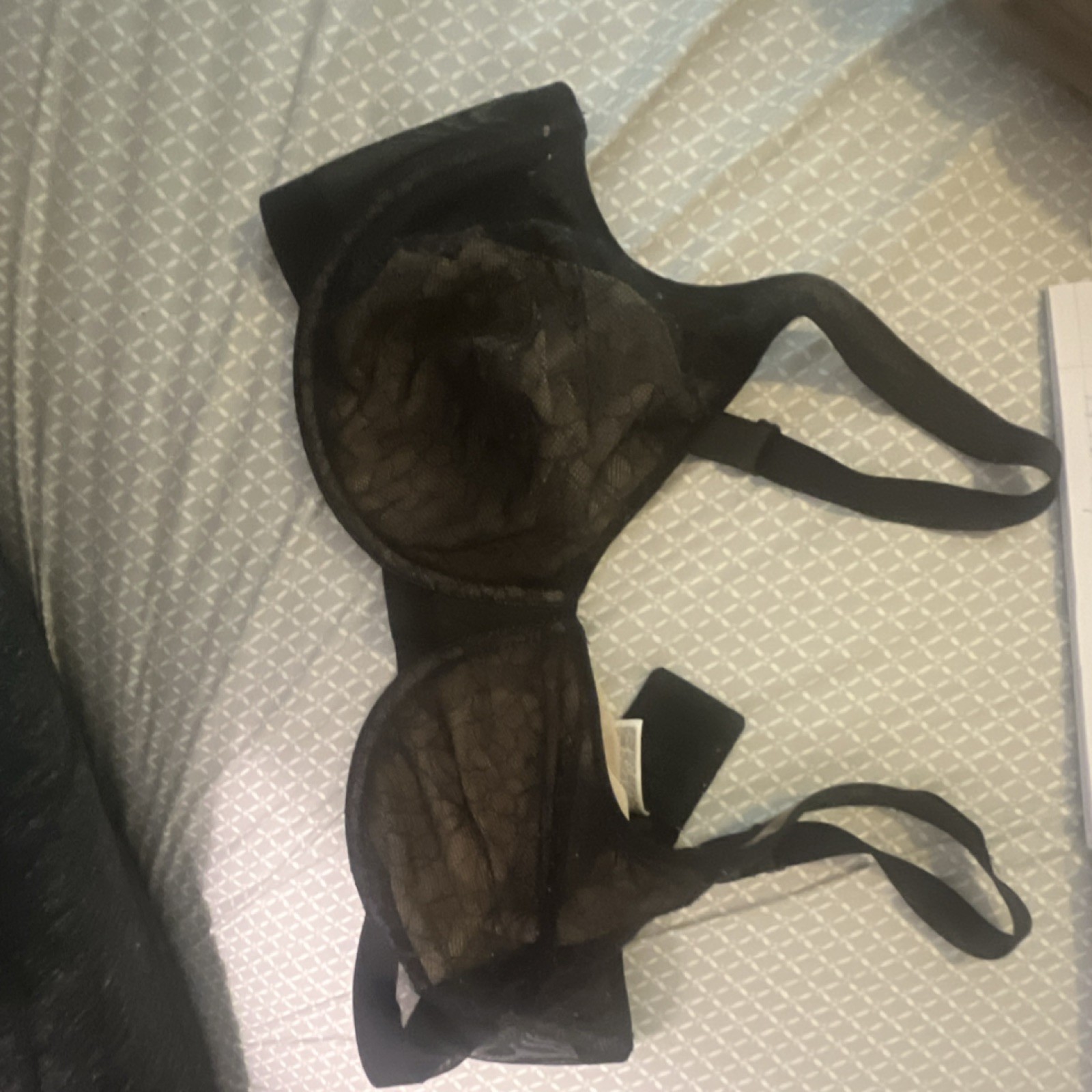 Wacoal Black Mesh Sheer Bra Women's 40D Hook & Eye 855341