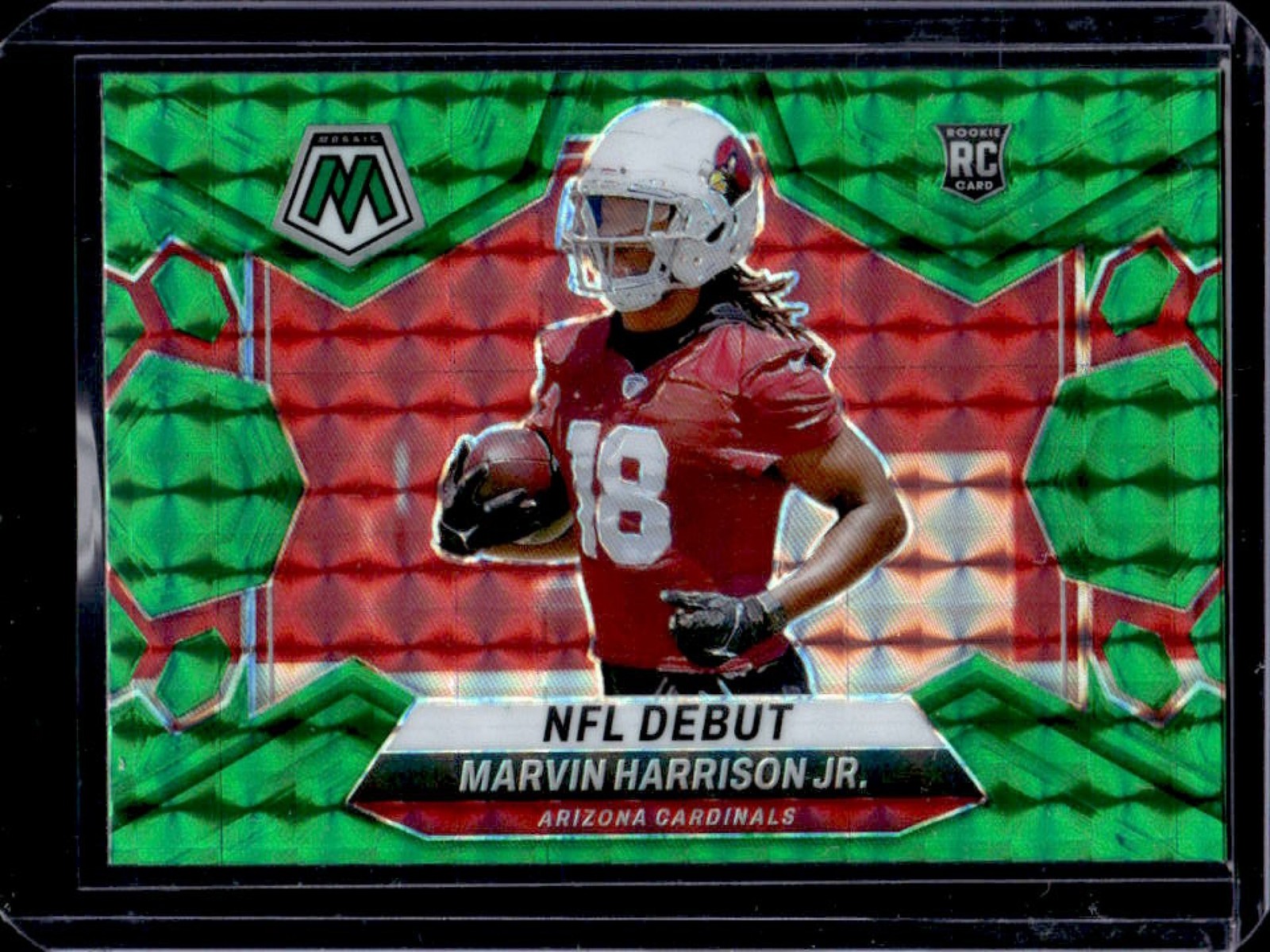 2024 Mosaic Marvin Harrison Jr. RC Green Prizm NFL Debut #283 Cardinals