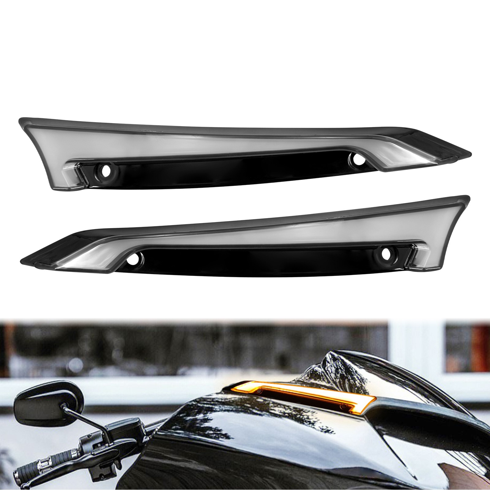 1Pair Smoke Windshield Trim Light LED Accent Fit For Harley Road Glide 2015-up
