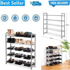 5-Tier Shoe Rack - Sturdy & Durable Metal Frame Stores Up to 20 Pairs - Space...