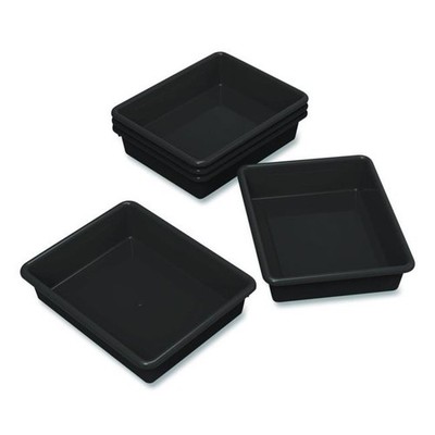 Storex STX62516U05C Storage Tray Flat 102.4 oz 10.65 x 10.65 x 2.96 in. Black...