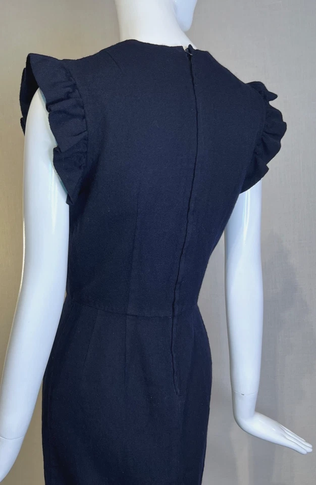 Vestido COMME DES GARCONS Robe de Chambre Azul Marino Lana Hervida Talla S, Vintage Japón Foto 4 de 4