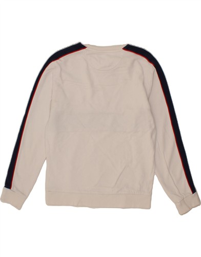 LYLE & SCOTT Hombres Sudadera Jersey Grande Blanco Bloque de Color Algodón BX03 - Imagen 2 de 3