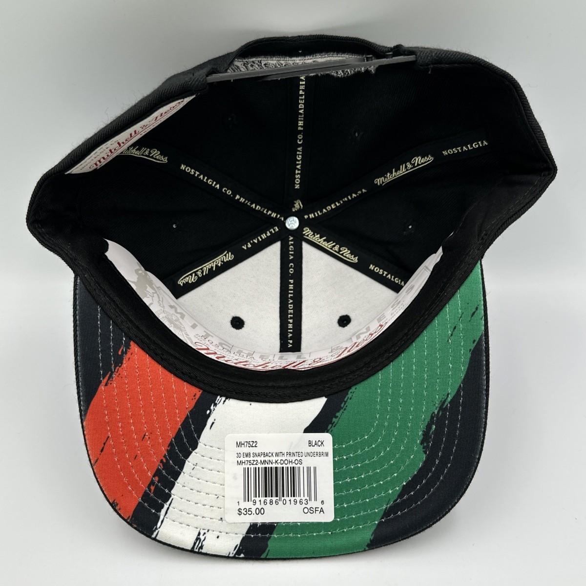 Mitchell & Ness Mexico Printed Underbrim SnapBack - Black/White