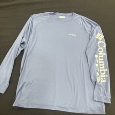 Men's Columbia PFG Omni Shade Size 2XL Long Sleeve Blue Shirt