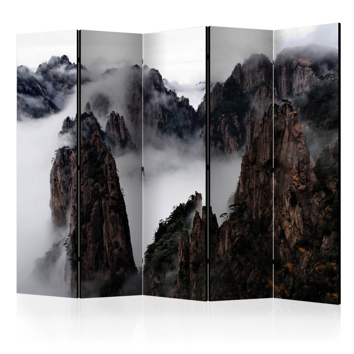 Paravent de Luxe 5 Volets Mer de Nuages Huangshan 172x225cm Finition Premium Mat