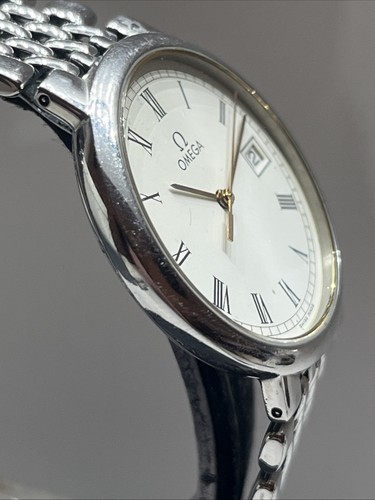 Herren Armbanduhr Edelstahl Quarz Omega De Ville mit Boxen und Booklet - Bild 6 von 11