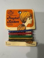 Vintage 1975 Goody Braided Elastic Ponytail Holders New
