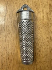 VTG  Nutmeg Spice Grater Zester Tin Metal Primitive Door With Catcher Box 5" H