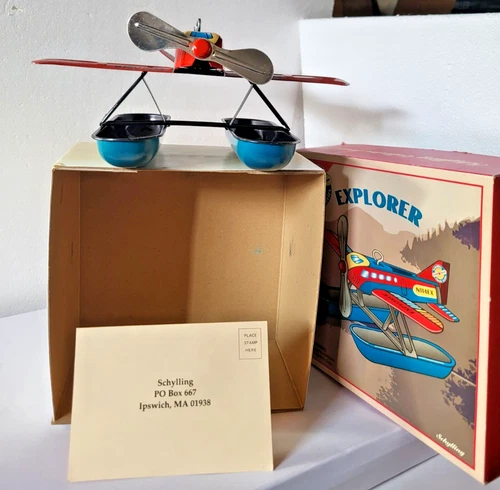 MIB '98 Wind-Up Metal Schylling Classic Series Explorer Floatplane  #1176