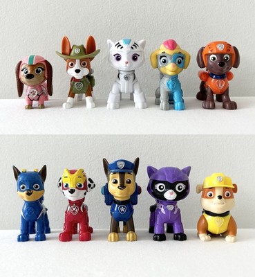 10 PAW PATROL Figure Toys Dog Cat Pack Super Twin Ella Liberty Tracker Zuma Chas