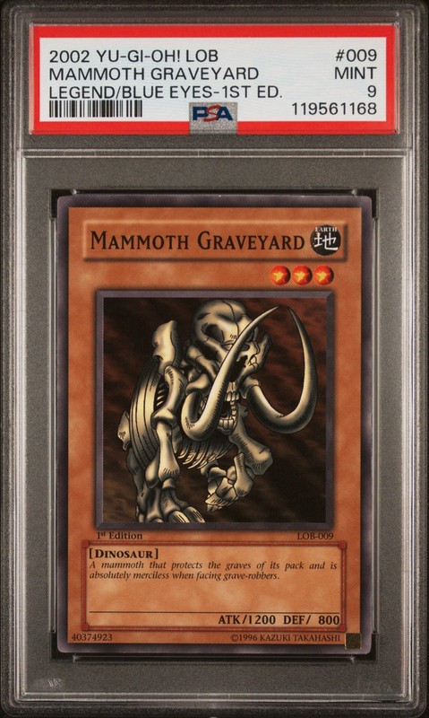Yu-Gi-Oh! Mammoth Graveyard LOB-009 1st Ed PSA 9 Legend Blue-Eyes 2002
