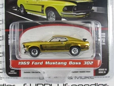 2025 Greenlight 1:64 Barrett-Jackson R15: 1969 FORD MUSTANG BOSS 302 Gold Chrome