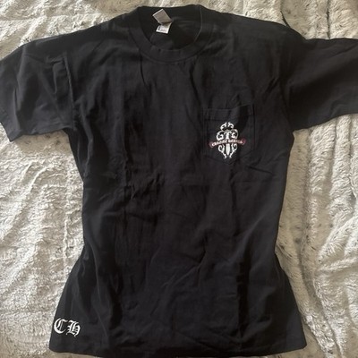 Chrome Hearts Black Logo Graphic Pocket Crew Neck T-Shirt Made in USA Men M