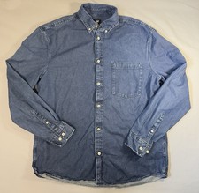 H&M Men s Cotton Denim Long Sleeve Button-Dow...