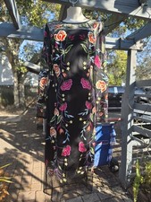 Asos Sheer Dress Sz 12 Embroidered Cocktail Flower Open Back Romantic Evening