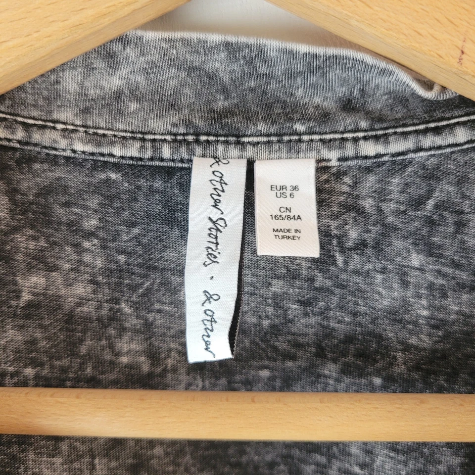 & Other Stories Women Size 36 Faded Grey High Low Hem T-Shirt Top Casual Summer - Image 3 of 4