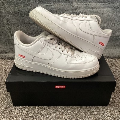 Nike Air Force 1 Low Supreme Box Logo White Sneaker CU9225-100 2020