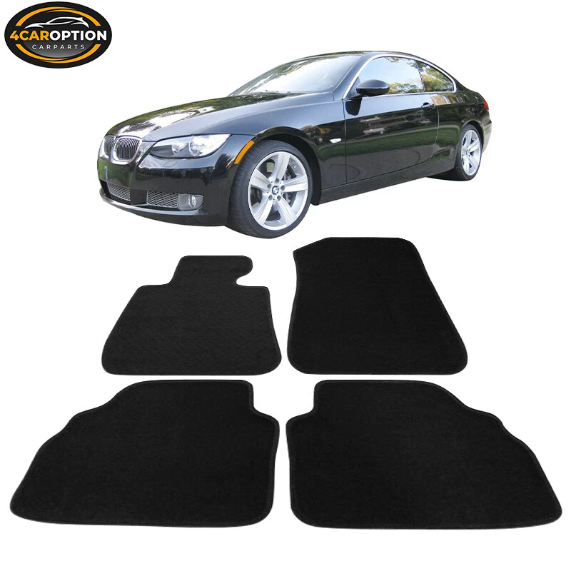 07 13 E92 3 Series Floor Mats Carpet Front Rear Nylon Black 4PC