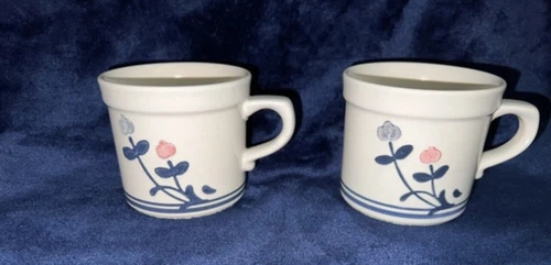 SET OF 2 VINTAGE PFALTZGRAFF WINDSONG COFFEE CUPS/MUGS Castle Mark Made In USA