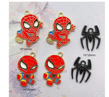 lot new 60Pcs Spider-Man mix Charm bracelet necklace Pendants DIY Jewelry Making