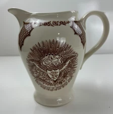 Alfred Meakin Fair Winds Brown & White Vintage 48 Oz Pitcher 7.5"T X 3.75"W