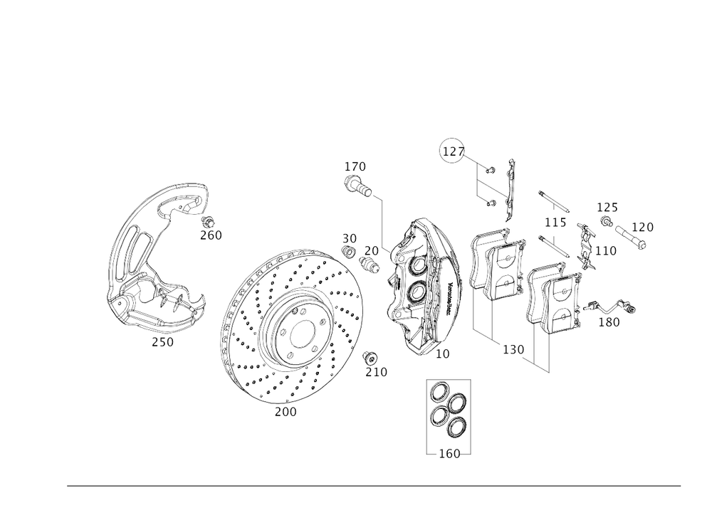 MERCEDES Mercedes-Benz OEM 14-15 S550 Front Brake-disc Caliper 