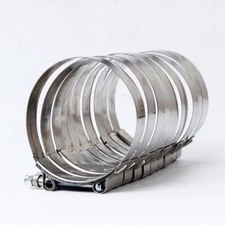 10 x 2.5" Stainless Steel T Bolt Clamp Turbo Intake For 70 - 78mm Hose Clamp