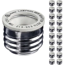 20-Pack E26/E27 to E12 Adapter, Standard Screw Base to Candelabra Base Socket