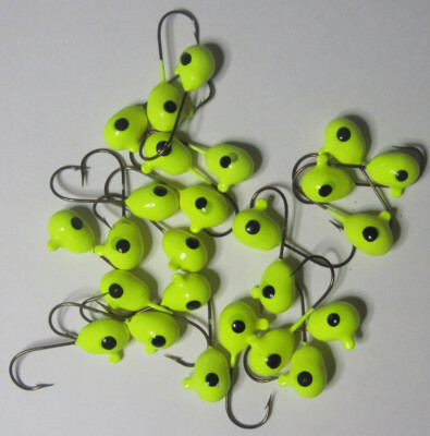 25 Floating Jig Heads Chartreuse 2/0 Walleye baits and rigs