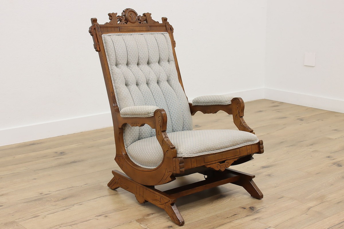 Platform Rocking Chair Retro Antique Victorian Platform Eastlake