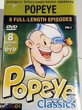 Popeye 8 Classic Full Length Cartoons DVD Vol 1