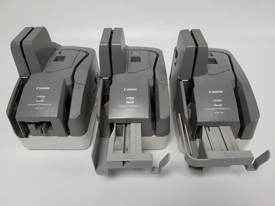 Lote de 3 piezas de escáner de comprobación Canon ImageFormula CR-50 (encendido, sin probar) Foto 4 de 4