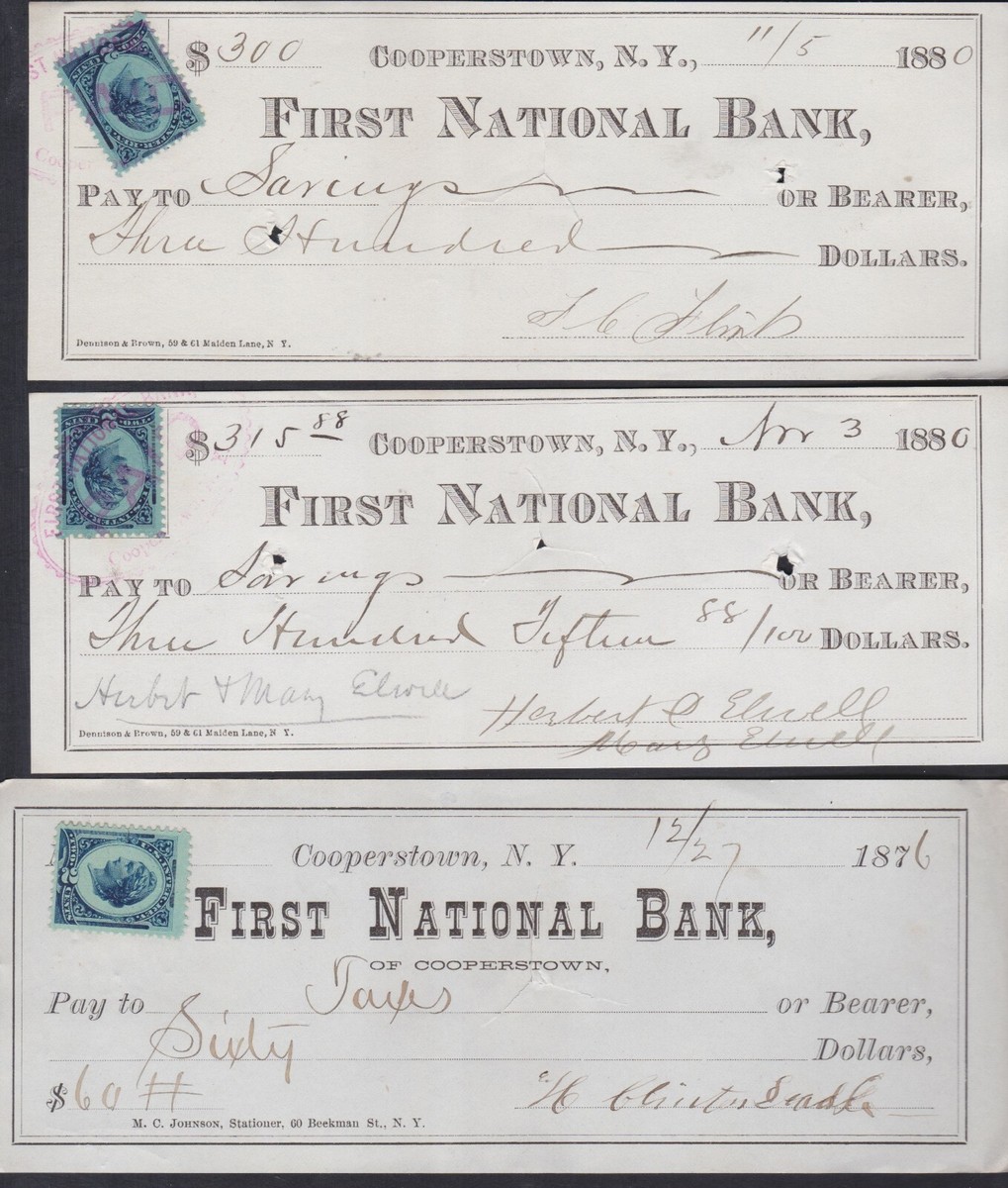 1876 - 1880 USA US United States FIRST NATIONAL BANK (New