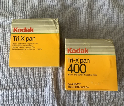 Kodak Tri-X  B&W Negative Film 35mm 100ft Rolls TOTAL OF 2 ROLLS  both EXPIRED
