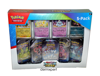 Pokémon Scarlet And Violet Paldean Fates 5 pack Mini Tins 4 Promos