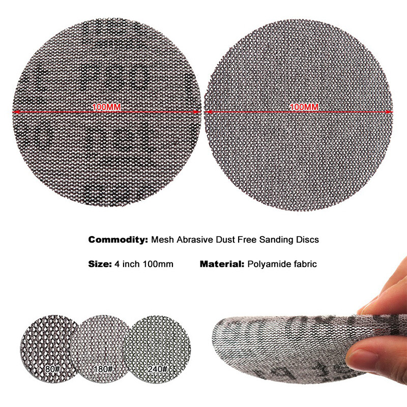 100-Piece 4” Sanding Discs Set – 10 Grits 80-3000, Aluminum Oxide, For Grinding, Polishing, Wood, Metal, Auto Detailing