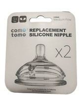 Comotomo Silicone Nipple replacement Medium flow baby bottle x2