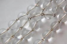 Czech Crystal Clear 10mm Glass Beaded Chain Silver Links chn005B