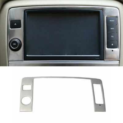 Silver Steel Central Control Navigation Frame Trim For Benz R-Class 2014-2018