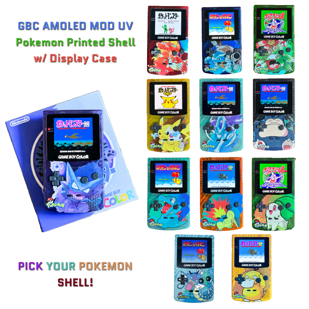 Nintendo Game Boy Color GBC AMOLED Backlit LCD Pokemon System UV