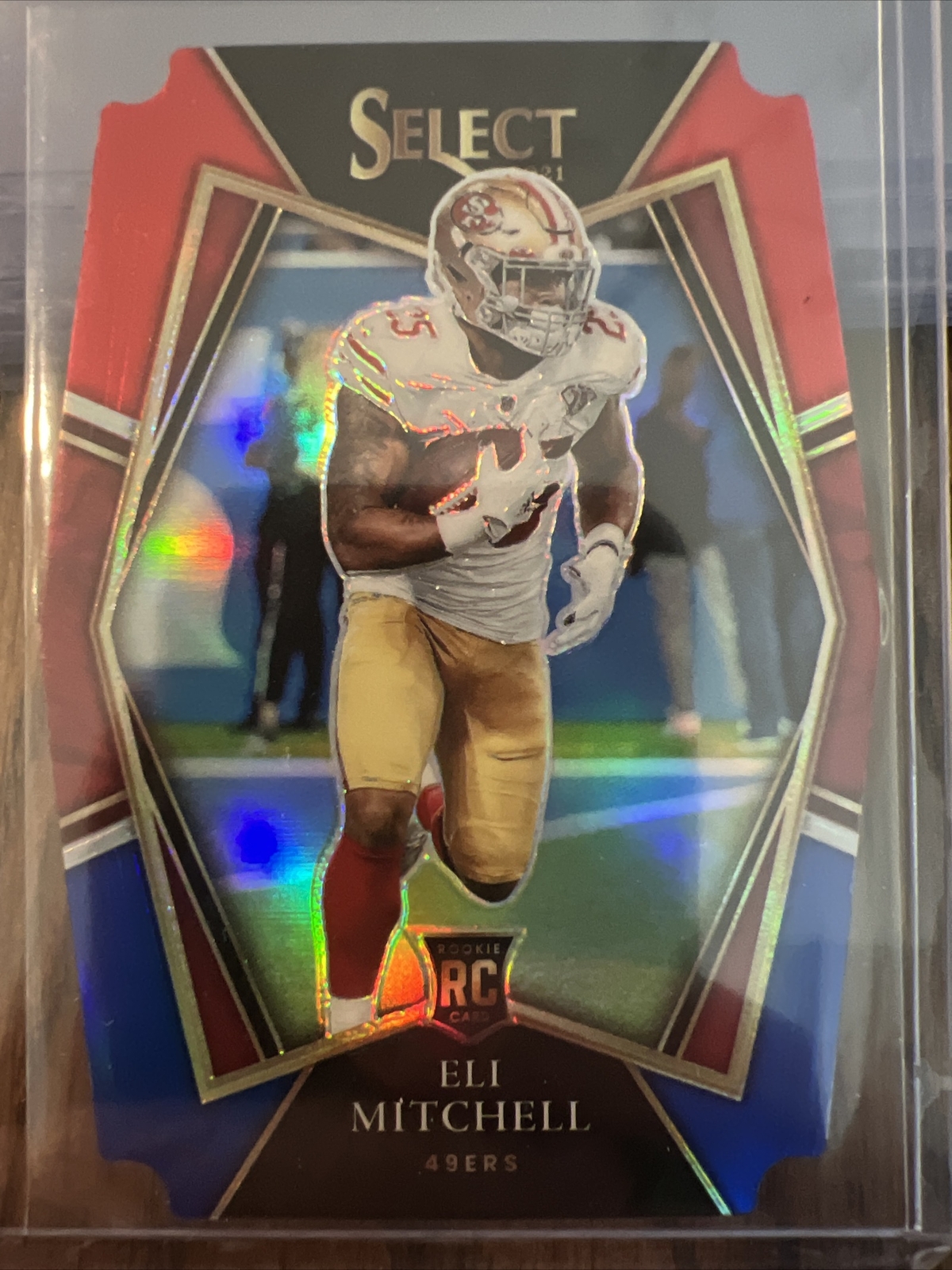 Eli Mitchell 2021 Panini Select Rookie Premier Level Red/Blue Prizm Die Cut