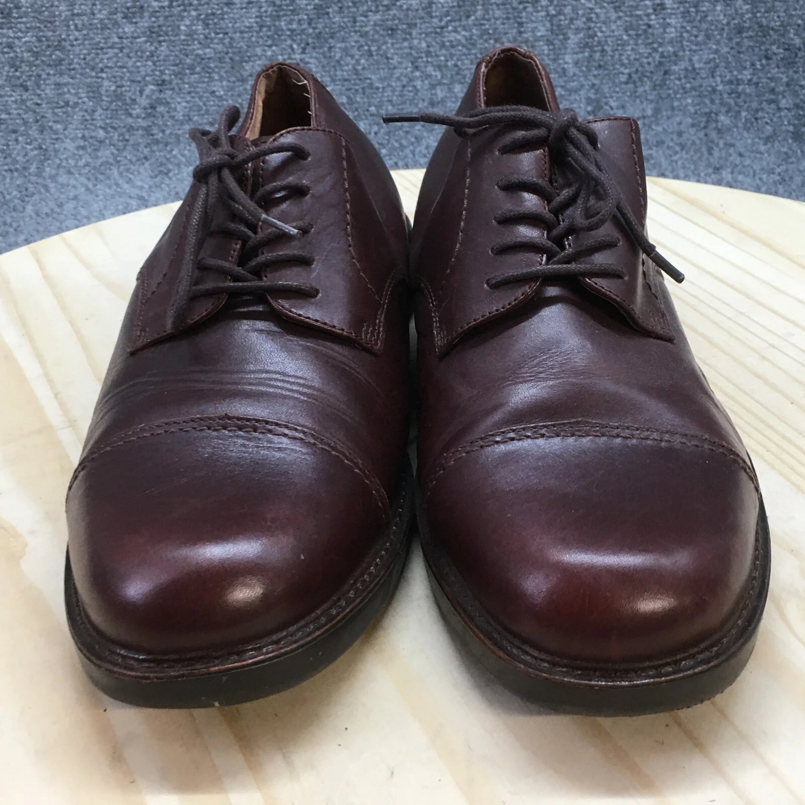 THOM BROWNE Scarpe eleganti Thom McAn da uomo 10 5 Oxford marroni in pelle punta di mandorla casual basse