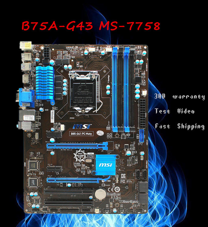 マザーボード Intel Core i7-4770K MSI B85-G41 PC Mate FOR MSI B85-G41 PC Mate Motherboard VGA DVI Intel ATX LGA1150 DDR3