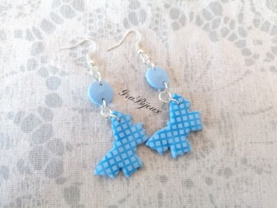 Ohrringe Ohrhänger aus Fimo Fimo Schmetterling verziert